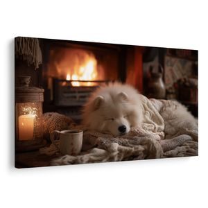 WANDBILD WEIHNACHTLICHE GEMÜTLICHKEIT AM KAMIN - WEIHNACHTS- UND WINTERBILDER - BILDER