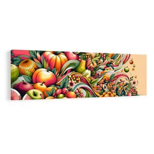 TABLEAU SUR TOILE – FRUITS COLORÉS EN MOUVEMENT - IMAGES DE NOURRITURE ET DE BOISSONS - TABLEAUX