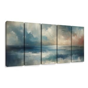 5-DÍLNÝ OBRAZ KLIDNÉHO MOŘE V PASTELOVÝCH TÓNECH - ABSTRACT PICTURES - PICTURES