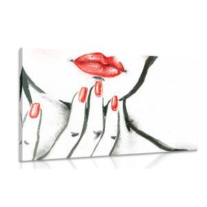 TABLEAU SUR TOILE – PORTRAIT AQUARELLE DE FEMME - TABLEAUX DE PERSONNES - TABLEAUX