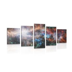 5-TEILIGES WANDBILD UNENDLICHE GALAXIE - BILDER VON UNIVERSUM UND STERNEN - BILDER