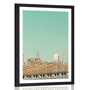 AFFICHE AVEC MONTURE DES GRATTE-CIEL À NEW YORK CITY - VILLES - AFFICHES