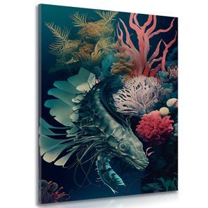 CANVAS PRINT SURREALISTIC SHRIMP - PICTURES UNDERWATER WORLD - PICTURES