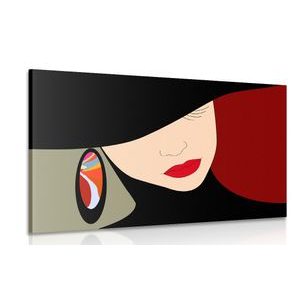 CANVAS PRINT CLASSY LADY IN A HAT - PICTURES OF WOMEN - PICTURES