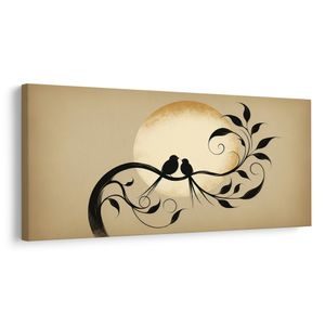 OBRAZ NEŽNÉ STRETNUTIE NA KONÁRI - OBRAZY VTÁKY - OBRAZY