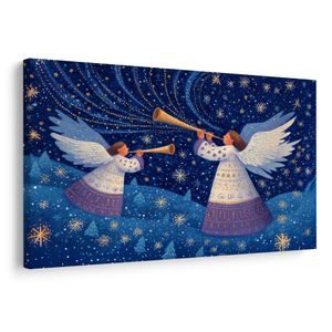 OBRAZ VÁNOČNÍ ANDĚLÉ V ZIMNÍ NOCI - VÁNOČNÍ A ZIMNÍ OBRAZY - OBRAZY