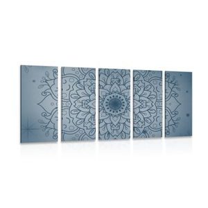 ΕΙΚΌΝΑ 5 ΤΜΗΜΆΤΩΝ ΣΚΟΎΡΟ ΜΠΛΕ ΛΟΥΛΟΎΔΙ MANDALA - ΠΊΝΑΚΕΣ ΦΕΝΓΚ ΣΟΎΙ - ΠΊΝΑΚΕΣ