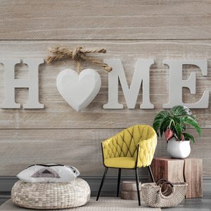 CARTA DA PARATI – SCRITTA HOME IN STILE VINTAGE - CARTA DA PARATI CITAZIONI E ISCRIZIONI - CARTA DA PARATI