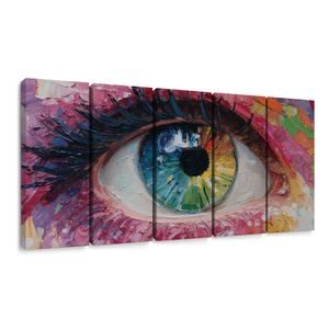 5-TEILIGES WANDBILD FARBLICHE HARMONIE DES AUGES - ABSTRAKTE BILDER - BILDER
