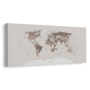 OBRAZ NA KORKU MAPA SVĚTA V BÉŽOVÉ - OBRAZY NA KORKU - OBRAZY