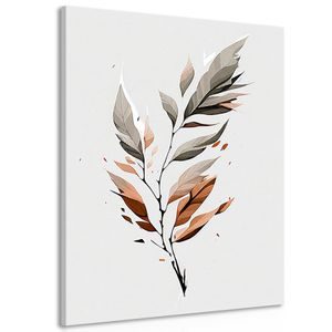 CANVAS PRINT MINIMALIST LEAF IN MOTION - PICTURES OF TREES AND LEAVES - PICTURES