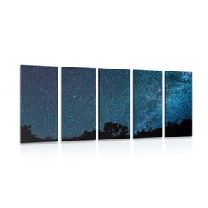 TABLEAU EN 5 PARTIES – VOIE LACTÉE PARMI LES ÉTOILES - IMAGES DE L'ESPACE ET DES ÉTOILES - TABLEAUX