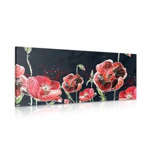 ΠΊΝΑΚΑΣ ΣΕ ΚΑΜΒΆ ΚΌΚΚΙΝΕΣ ΠΑΠΑΡΟΎΝΕΣ ΣΕ ΜΑΎΡΟ ΦΌΝΤΟ - ΠΊΝΑΚΕΣ ΛΟΥΛΟΥΔΙΏΝ - ΠΊΝΑΚΕΣ