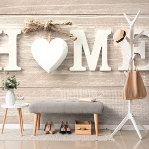 TAPETA Z NAPISEM HOME W STYLU VINTAGE - TAPETY CYTATY I NAPISY - TAPETY