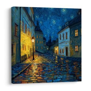 OBRAZ NOC LAMP W BLASKU - OBRAZY MIASTA - OBRAZY