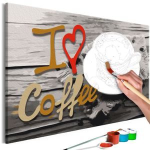 Slikanje po brojevima s natpisom - I Love Coffee