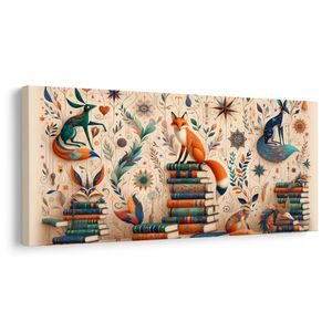 OBRAZ LIŠKA MEZI KNIHAMI - CHILDREN'S PICTURES OF ANIMALS - PICTURES