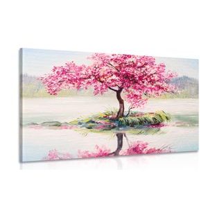 Obraz wiśnia orientalna w kolorze różowym