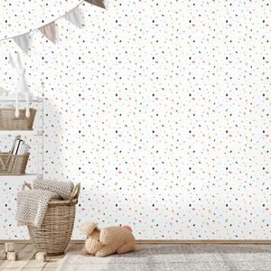 TAPETA BAREVNÉ PUNTÍKY NA BÍLÉM POZADÍ - PATTERNED WALLPAPERS - WALLPAPERS