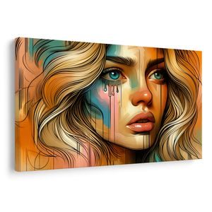 WANDBILD MODERNES FRAUENPORTRÄT - WANDBILDER FRAUEN - BILDER