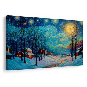 VIANOČNÝ OBRAZ KÚZELNÁ ZIMNÁ DEDINKA - VIANOČNÉ A ZIMNÉ OBRAZY - OBRAZY