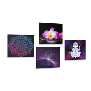 SET TABLOURI NATURA MOARTĂ ZEN CU BUDDHA - COMPOZIȚIE DE TABLOURI - TABLOURI