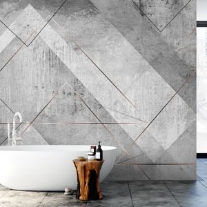 PAPIER PEINT – PERSPECTIVE TRIANGULAIRE GRISE - PAPIERS PEINTS - 🔥 VENTE TOTALE