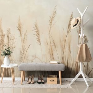 TAPETA SUCHÉ ROSTLINY V BÉŽOVÉ BARVĚ - TAPETY - TOTÁLNÍ VÝPRODEJ 🔥
