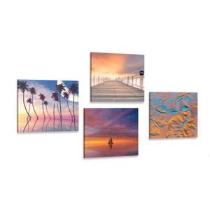 CANVAS PRINT SET SEASCAPE IN BEAUTIFUL COLORS - SET OF PICTURES - PICTURES