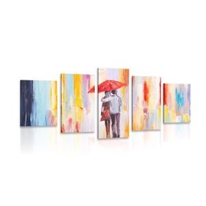 IMPRESSION SUR TOILE EN 5 PARTIES MARCHE SOUS LA PLUIE - IMPRESSIONS SUR TOILE LOVE - IMPRESSION SUR TOILE