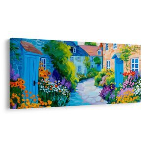 OBRAZ BAREVNÁ ZAHRADA V ULIČCE - BAREVNÉ DOMY - PICTURES
