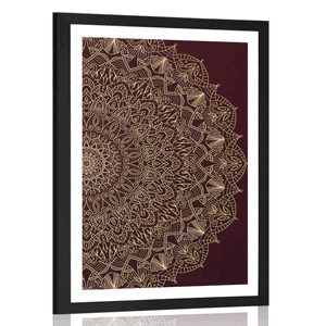 PLAKAT Z PASSE-PARTOUT SZCZEGÓŁOWA DEKORACYJNA MANDALA - FENG SHUI - PLAKATY