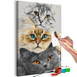 Slika slikanje po številkah prikupne mačke - Cat's Trio