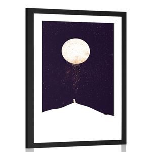 AFFICHE AVEC MONTURE ANIMAL SOUS LA PLEINE LUNE - DE NOTRE ATELIER - AFFICHES