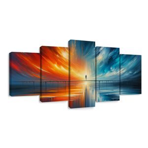 5-DÍLNÝ OBRAZ SILUETA UPROSTŘED ŽIVLŮ - ΑΦΗΡΗΜΈΝΟΙ ΠΊΝΑΚΕΣ ΖΩΓΡΑΦΙΚΉΣ - ΠΊΝΑΚΕΣ