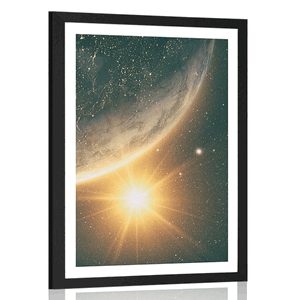 POSTER MIT PASSEPARTOUT BLICK AUS DEM WELTRAUM - UNIVERSUM UND STERNE - POSTER