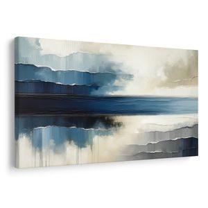 TABLEAU SUR TOILE – TOUCHES DE VAGUES SUR L’HORIZON INFINI - IMAGES FORMES ABSTRAITES - TABLEAUX