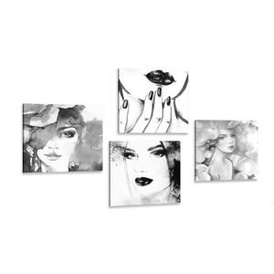 CANVAS PRINT SET ELEGANCE OF A WOMAN - SET OF PICTURES - PICTURES