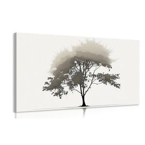 CANVAS PRINT MINIMALIST LEAFY TREE - PICTURES OF TREES AND LEAVES - PICTURES