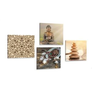 CANVAS PRINT SET HARMONIC BUDDHA - SET OF PICTURES - PICTURES