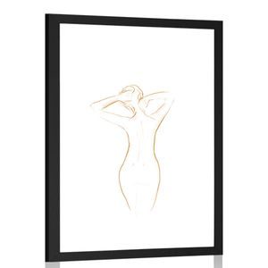Plakát s paspartou křivky ženského těla