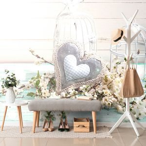 WALL MURAL VINTAGE HEART AND LANTERNS - WALLPAPERS VINTAGE AND RETRO - WALLPAPERS