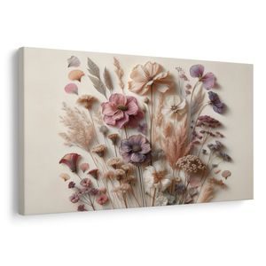 TABLEAU SUR TOILE – FLEURS VINTAGE SUR FOND CLAIR - TABLEAUX - 🔥 VENTE TOTALE
