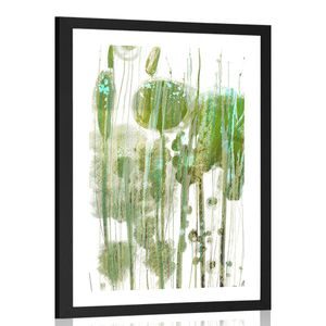 AFFICHE AVEC MONTURE VERT ABSTRACTION DES ARBRES - DE NOTRE ATELIER - AFFICHES