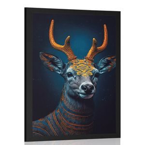 POSTER BLAU-GOLDENER HIRSCH - POSTER - 🔥 TOTALAUSVERKAUF 🔥