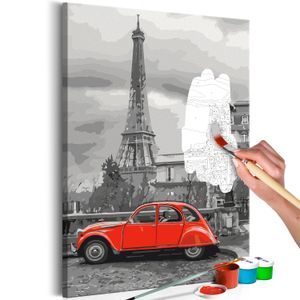 Picture painting by numbers retro car in Paris