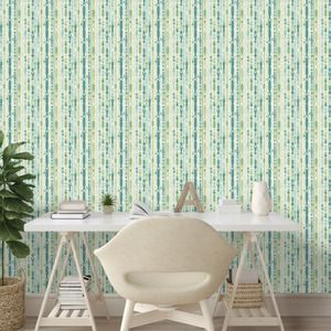 SAMOLEPÍCÍ TAPETA ZELENÉ A MODRÉ VERTIKÁLNÍ PRUHY - ΤΑΠΕΤΣΑΡΊΑ ΜΕ ΣΧΈΔΙΑ - ΤΑΠΕΤΣΑΡΊΕΣ