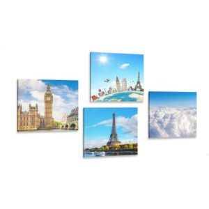 CANVAS PRINT SET FAMOUS MONUMENTS OF THE WORLD - SET OF PICTURES - PICTURES