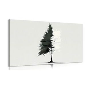 CANVAS PRINT MINIMALIST CONIFEROUS TREE - PICTURES OF TREES AND LEAVES - PICTURES