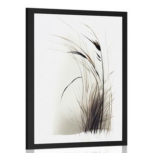 POSTER MINIMALISTISCHES TROCKENES GRAS - BÄUME UND LAUB - POSTER